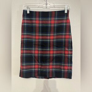 jCrew holiday plaid pencil skirt size 00